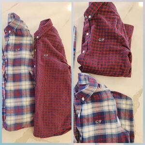 Set Of 2 Vineyard Vines Boys Plaid Button Down Shirts